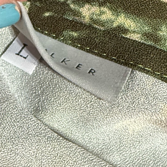 Bryn Walker Gianna Boxy Top Olive Green Multicolor 3/4 Sleeve L - Picture 3 of 6